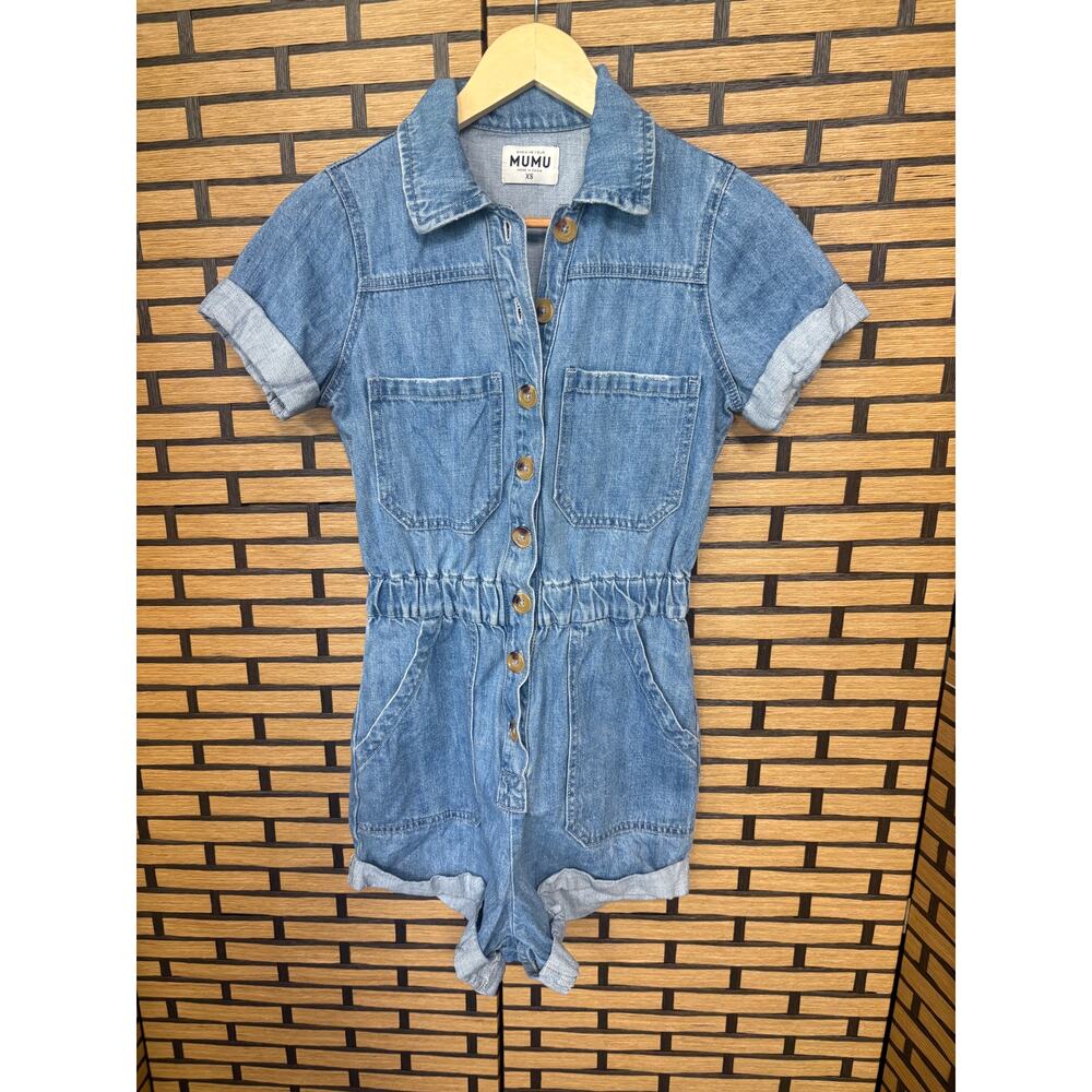 Show Me Your Mumu Cannon Denim Romper Size XS